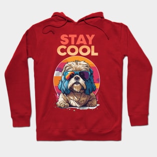 Cute Shih Tzu Stay Cool With Sunglasses Retro Hip Design Hoodie